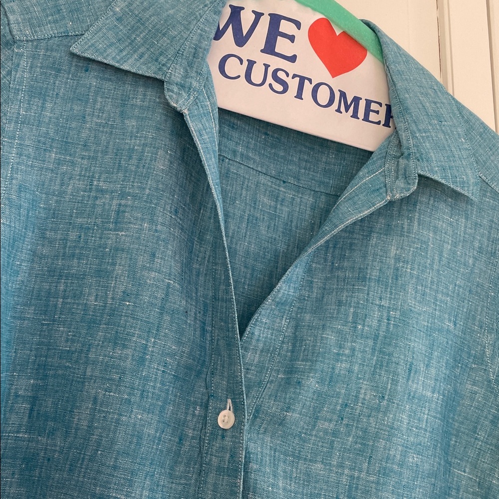 Women’s Brooks Brothers Teal Casual Button Down Shirt - Picture 2 of 8